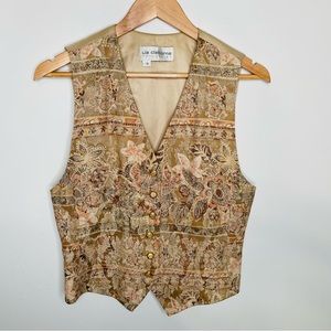 VINTAGE | Floral Cottage Core Waist Coat Button Down Vest Top